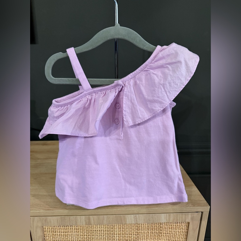 NWOT • 2T • Janie and Jack Ruffle Shoulder Top Lavendar - Picture 4 of 4